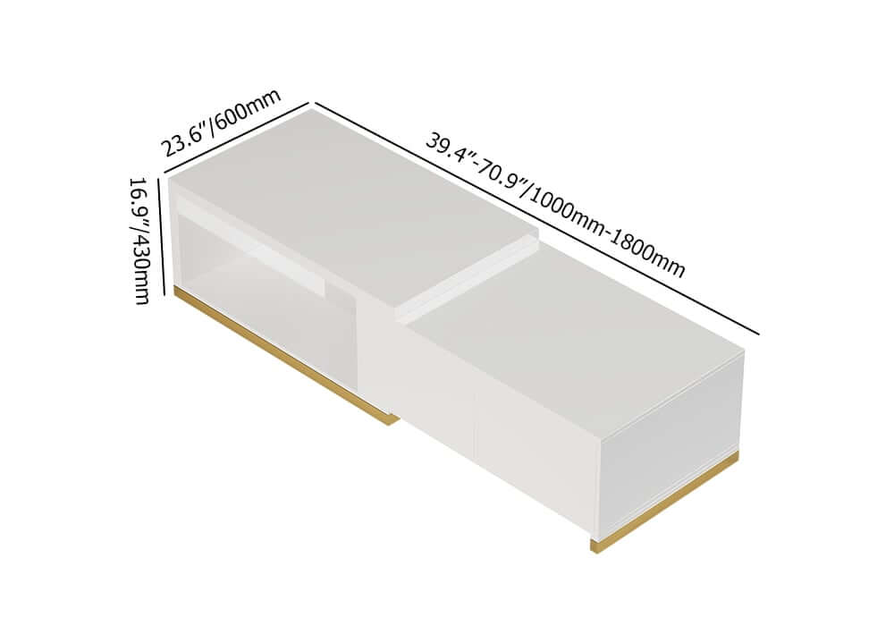 Modern Engineered Wood TV Stand & Coffee Table Set Dimensions
