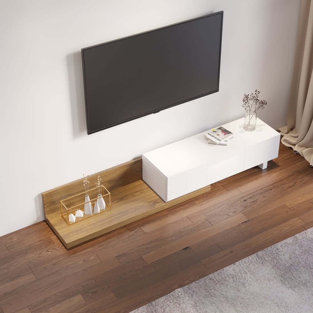 Modern Engineered Wood TV Stand With 3 Drawers