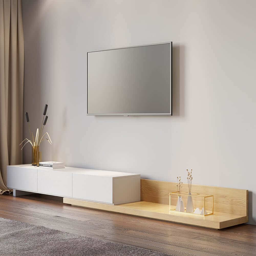 Modern Engineered Wood TV Stand With 3 Drawers