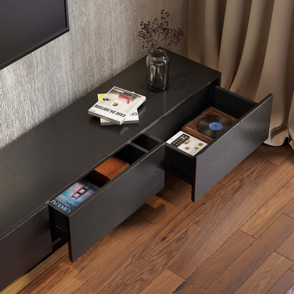 Modern Engineered Wood TV Stand With 3 Drawers