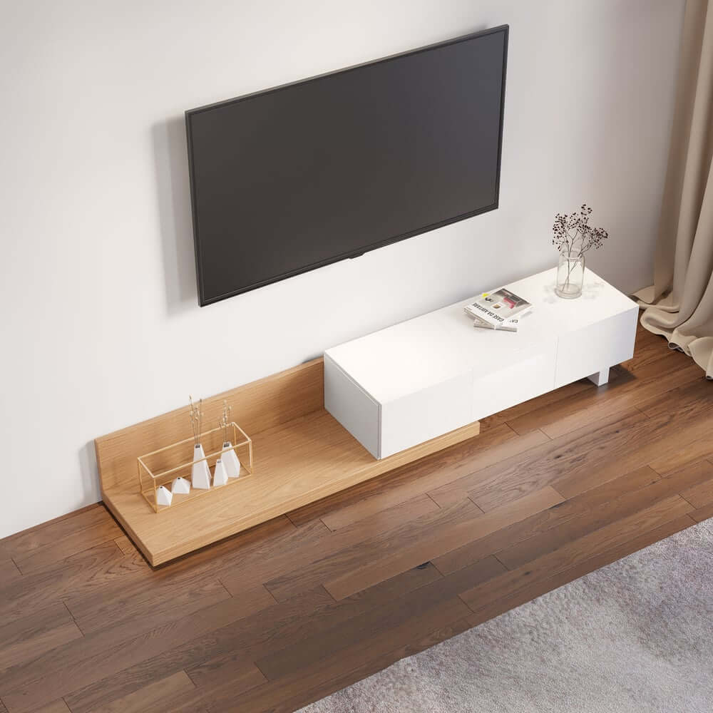 Modern Engineered Wood TV Stand With 3 Drawers