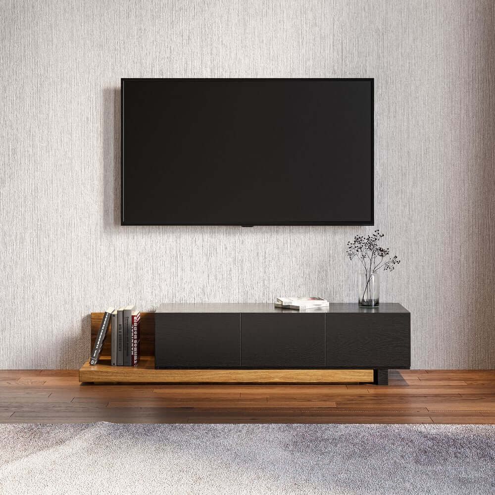Modern Engineered Wood TV Stand With 3 Drawers