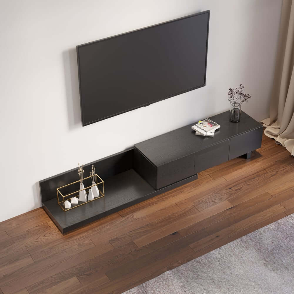 Modern Engineered Wood TV Stand With 3 Drawers