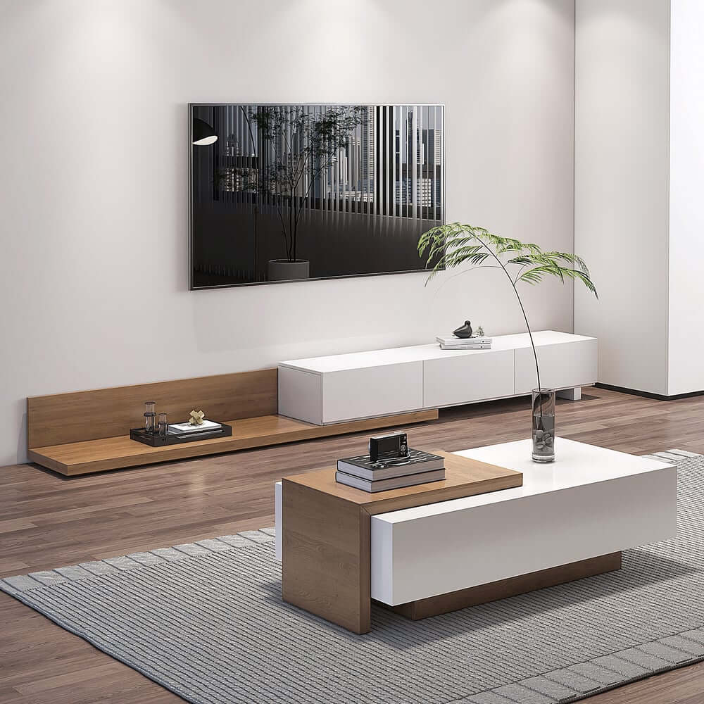Modern Engineered Wood TV Stand With 3 Drawers