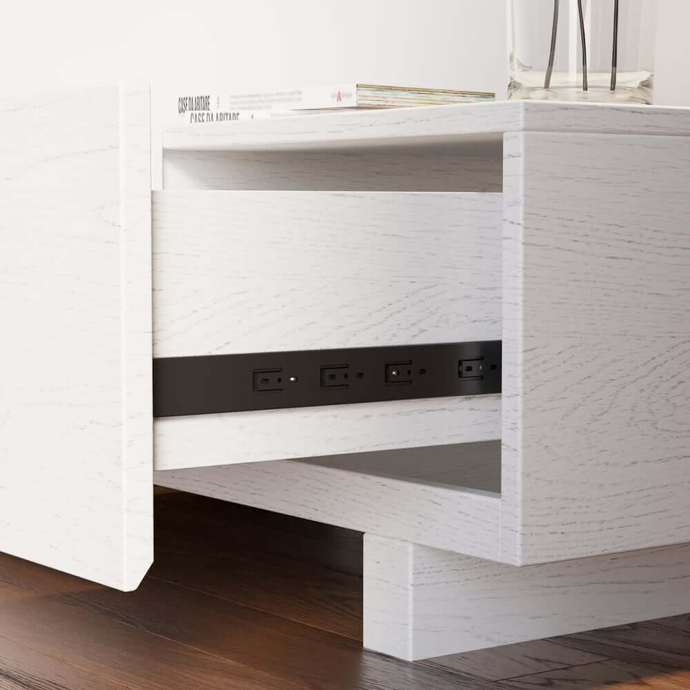 Modern Engineered Wood TV Stand With 3 Drawers