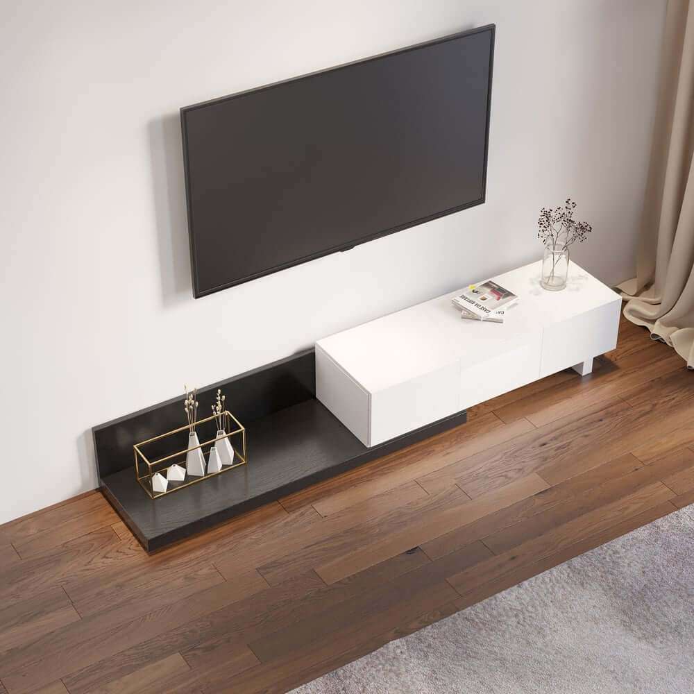 Modern Engineered Wood TV Stand With 3 Drawers