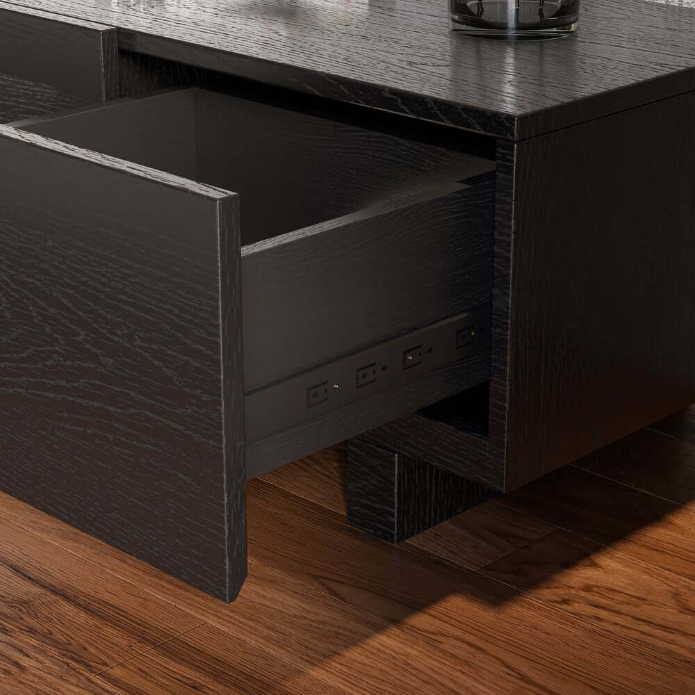 Modern Engineered Wood TV Stand With 3 Drawers
