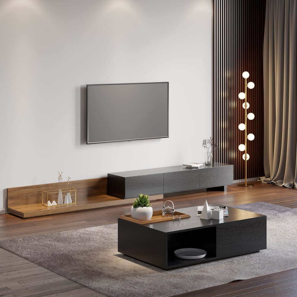 Modern Engineered Wood TV Stand With 3 Drawers