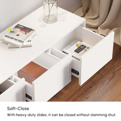 Modern Engineered Wood TV Stand With 3 Drawers