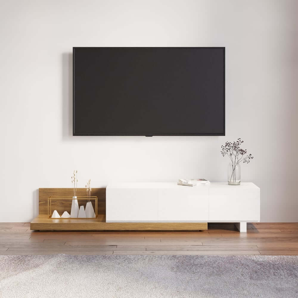 Modern Engineered Wood TV Stand With 3 Drawers