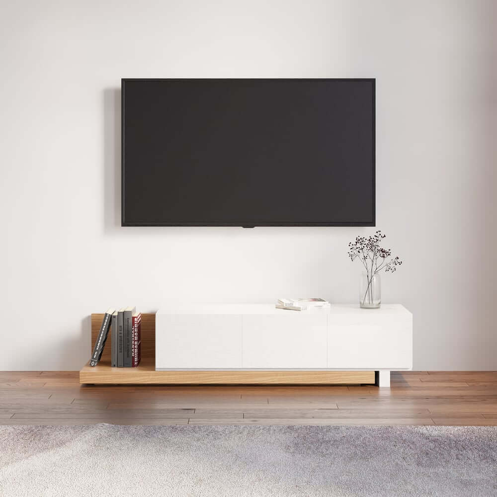 Modern Engineered Wood TV Stand With 3 Drawers