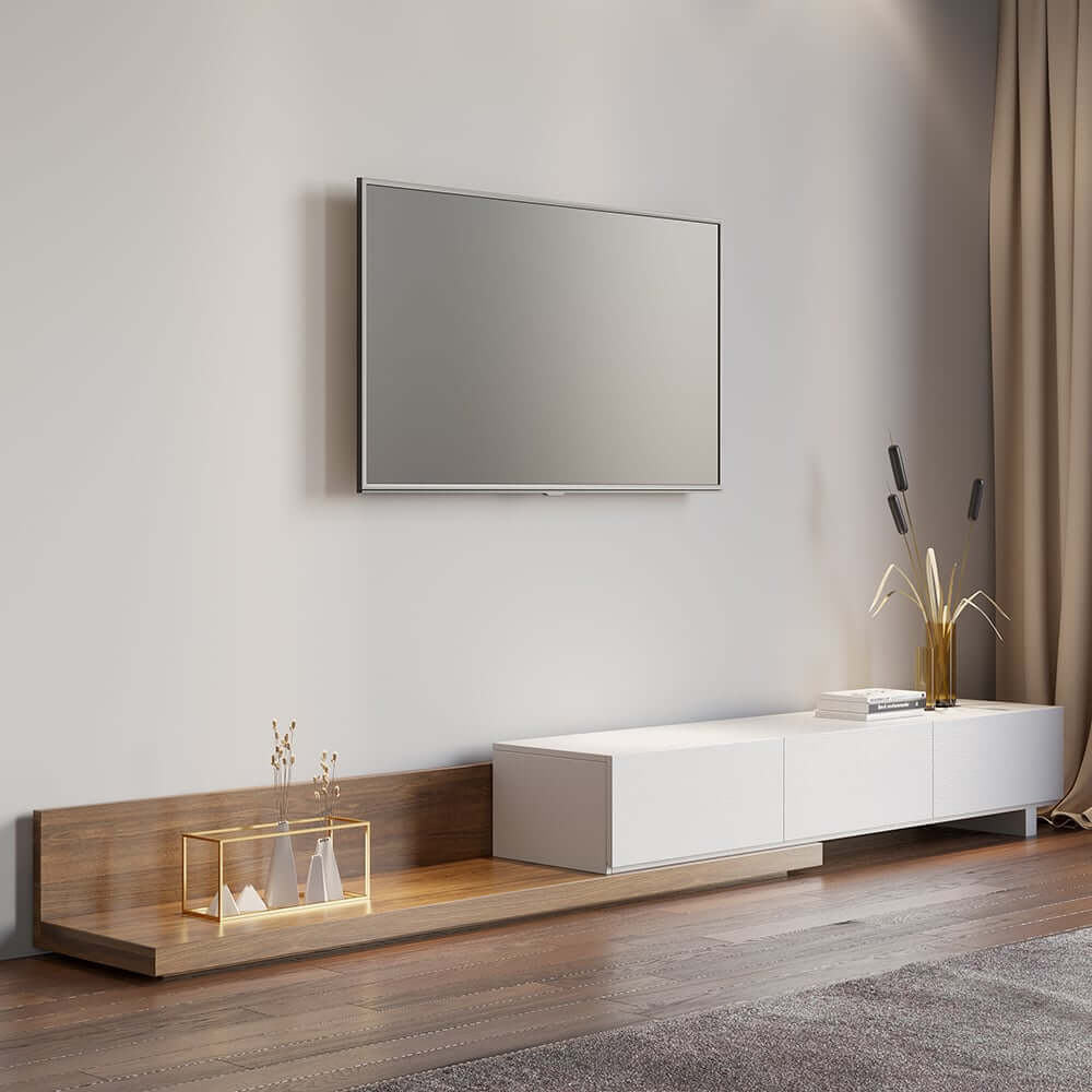 Modern Engineered Wood TV Stand With 3 Drawers