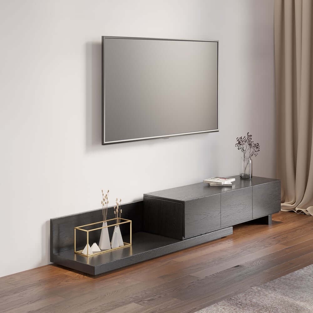 Modern Engineered Wood TV Stand With 3 Drawers