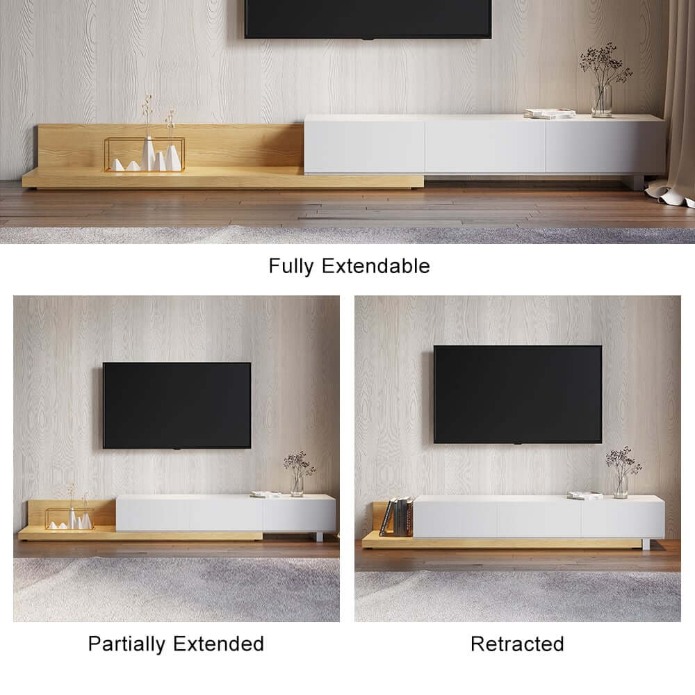 Modern Engineered Wood TV Stand With 3 Drawers