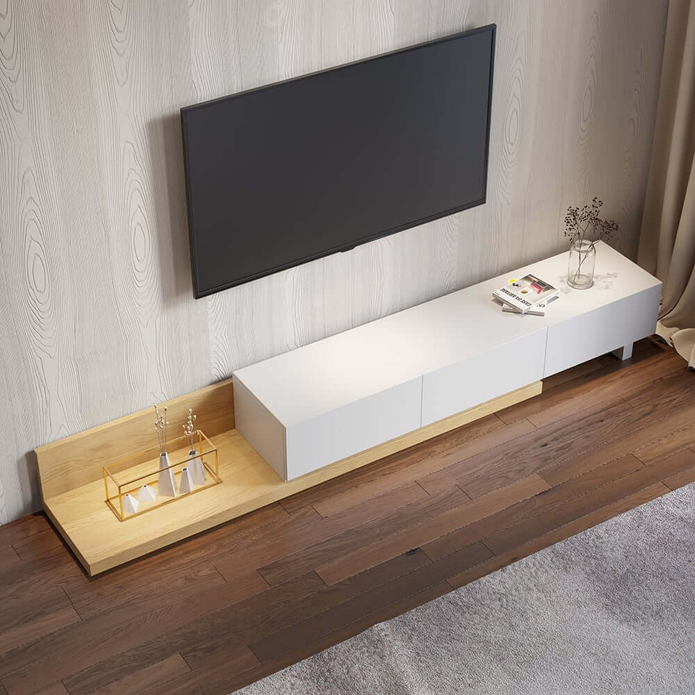 Modern Engineered Wood TV Stand With 3 Drawers