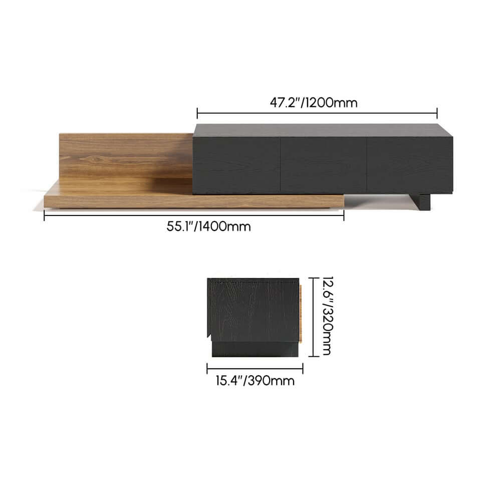 Modern Engineered Wood TV Stand With 3 Drawers Dimensions