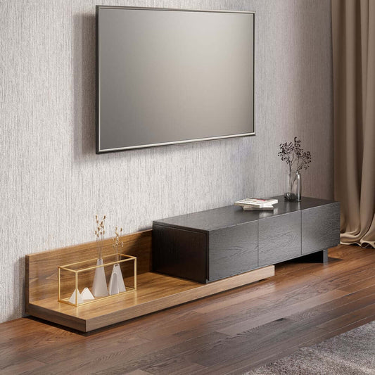 Modern Engineered Wood TV Stand With 3 Drawers Main Product Image