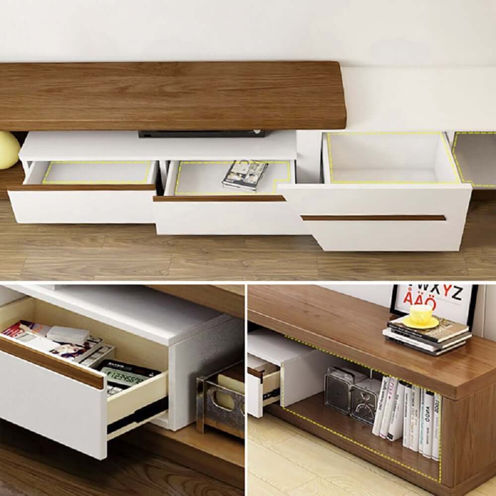 Modern Engineered Wood TV Stand With Drawers