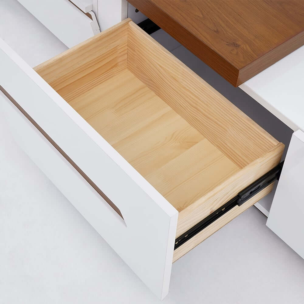 Modern Engineered Wood TV Stand With Drawers