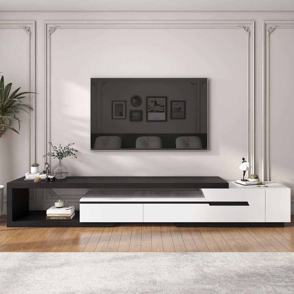 Modern Engineered Wood TV Stand With Drawers