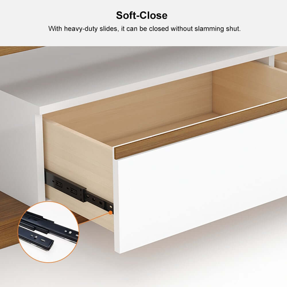 Modern Engineered Wood TV Stand With Drawers