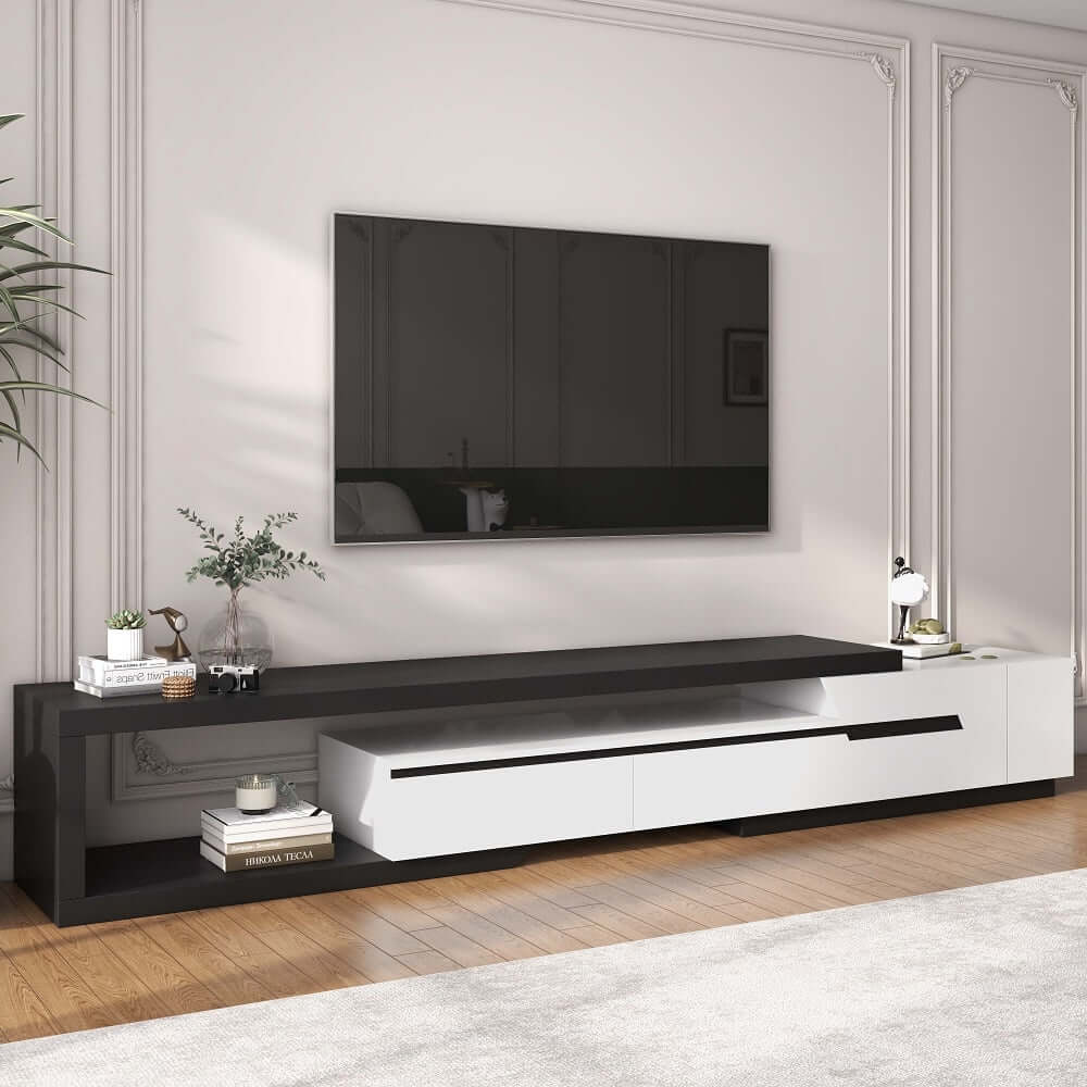Modern Engineered Wood TV Stand With Drawers