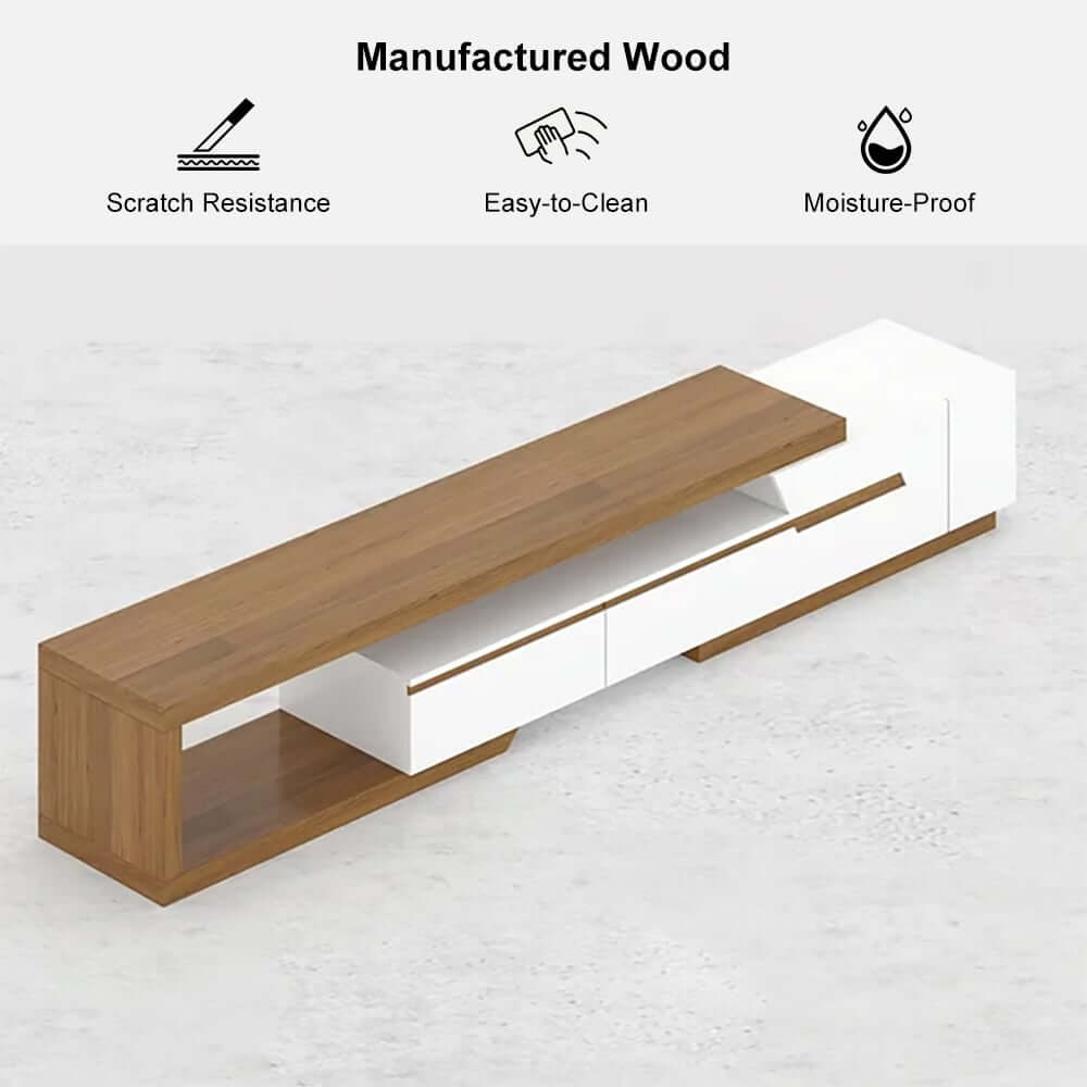 Modern Engineered Wood TV Stand With Drawers