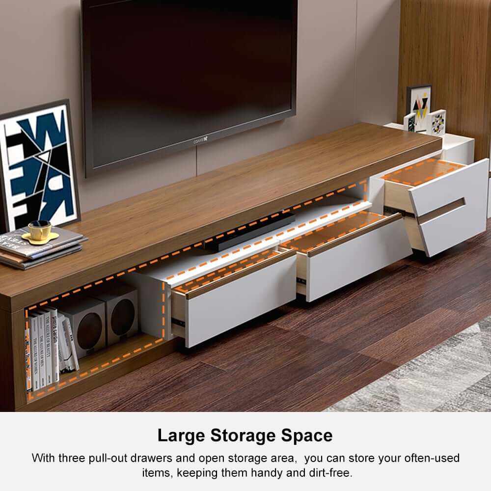 Modern Engineered Wood TV Stand With Drawers