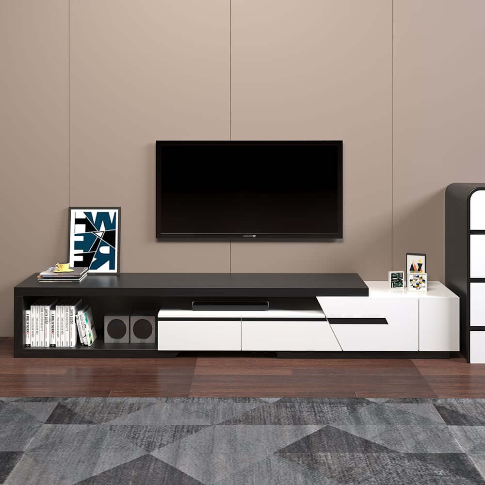 Modern Engineered Wood TV Stand With Drawers