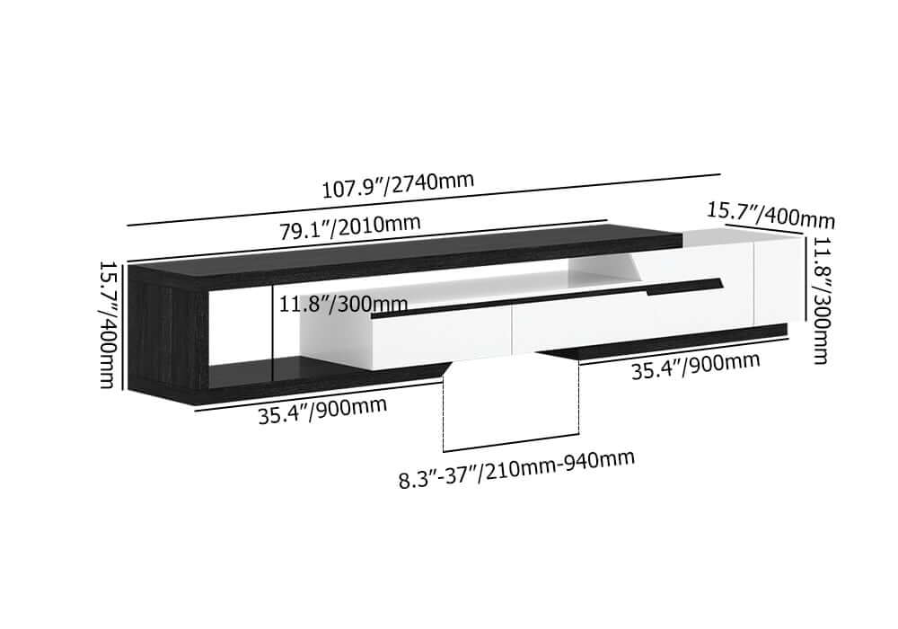 Modern Engineered Wood TV Stand With Drawers Dimensions