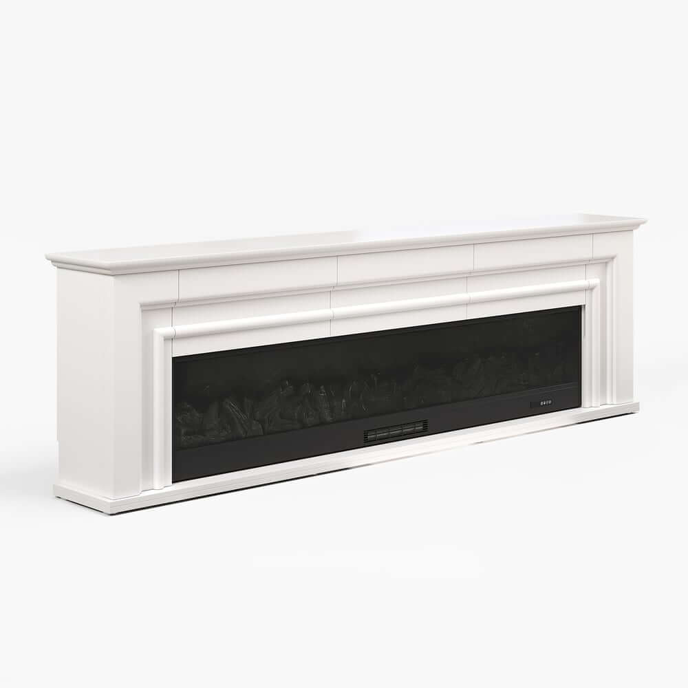 Modern Engineered Wood TV Stand With Electric Fireplace