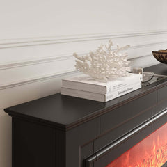 Modern Engineered Wood TV Stand With Electric Fireplace