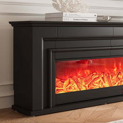 Modern Engineered Wood TV Stand With Electric Fireplace