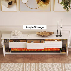 Modern Engineered Wood TV Stand With Electric Fireplace