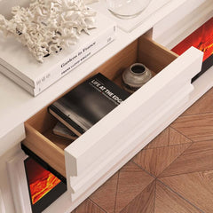 Modern Engineered Wood TV Stand With Electric Fireplace