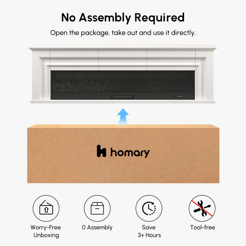 Modern Engineered Wood TV Stand With Electric Fireplace