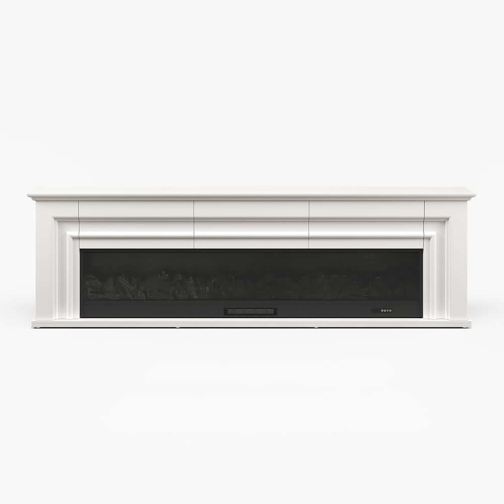 Modern Engineered Wood TV Stand With Electric Fireplace