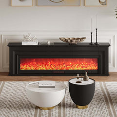 Modern Engineered Wood TV Stand With Electric Fireplace