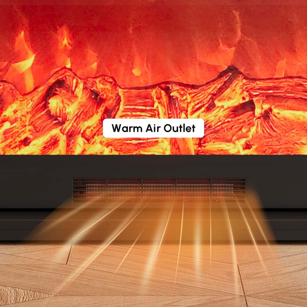 Modern Engineered Wood TV Stand With Electric Fireplace