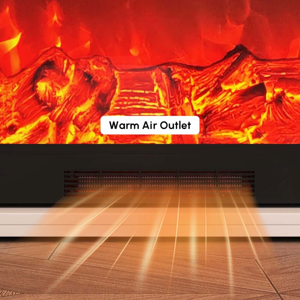Modern Engineered Wood TV Stand With Electric Fireplace
