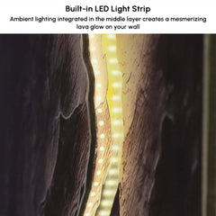 Modern Engineered Wood Wall Art with LED Lighting and Stone Texture