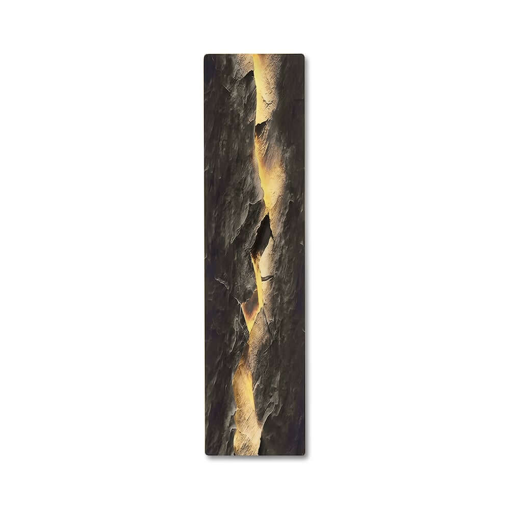 Modern Engineered Wood Wall Art with LED Lighting and Stone Texture