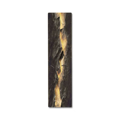 Modern Engineered Wood Wall Art with LED Lighting and Stone Texture