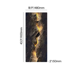 Modern Engineered Wood Wall Art with LED Lighting and Stone Texture Dimensions