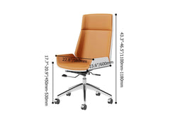Modern Executive Chair in Faux Leather with Walnut Back Dimensions