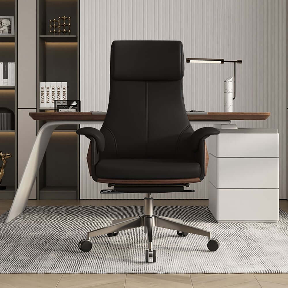 Modern Executive Chair with Adjustable Height and Faux Leather Upholstery