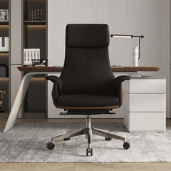 Modern Executive Chair with Adjustable Height and Faux Leather Upholstery
