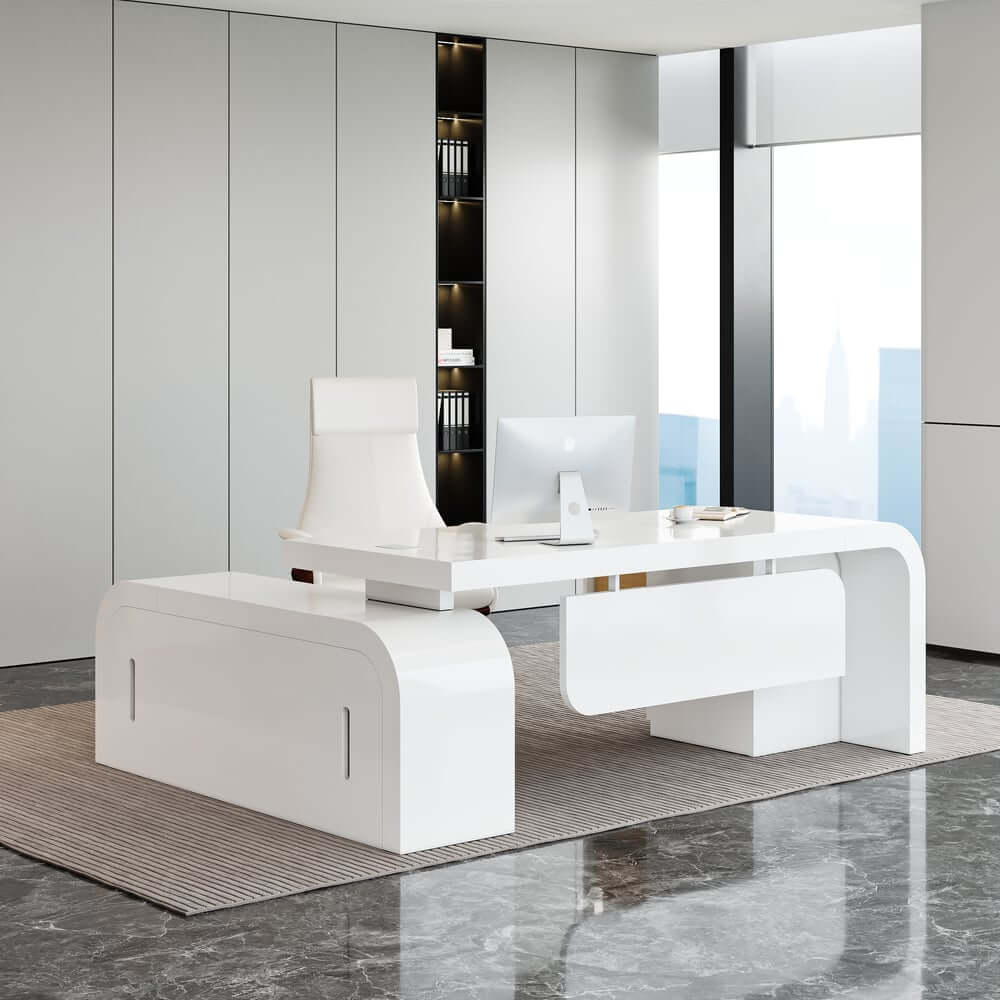 Modern Executive Chair with Adjustable Height and Faux Leather Upholstery