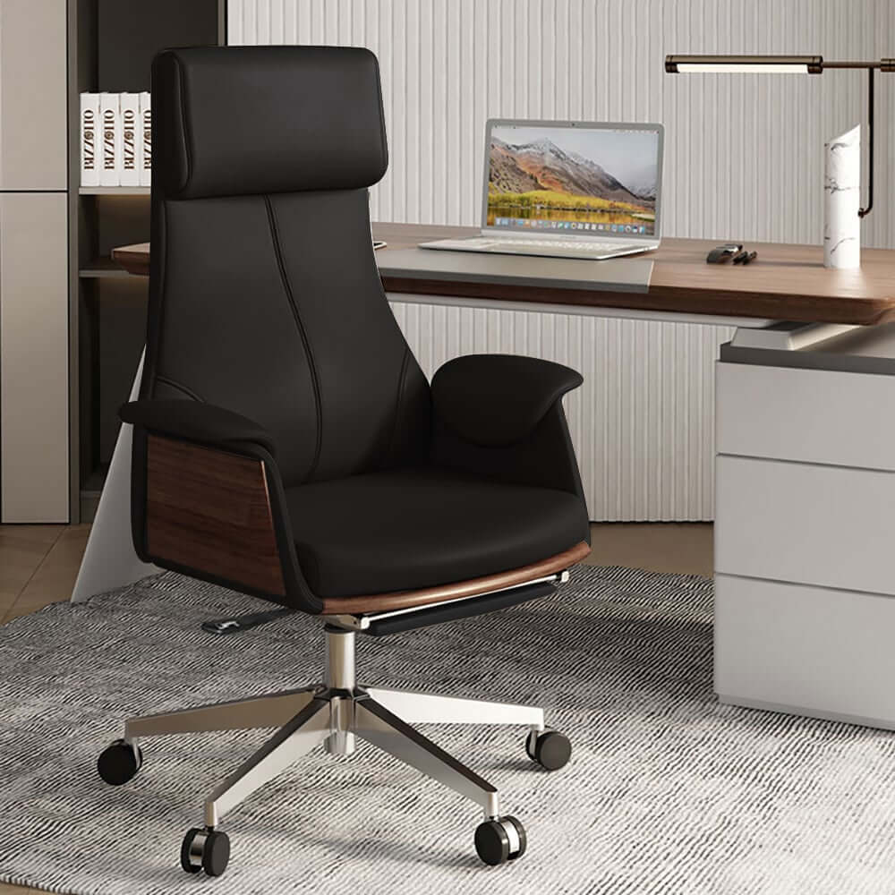 Modern Executive Chair with Adjustable Height and Faux Leather Upholstery