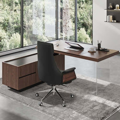 Modern Executive Chair with Adjustable Height and Faux Leather Upholstery